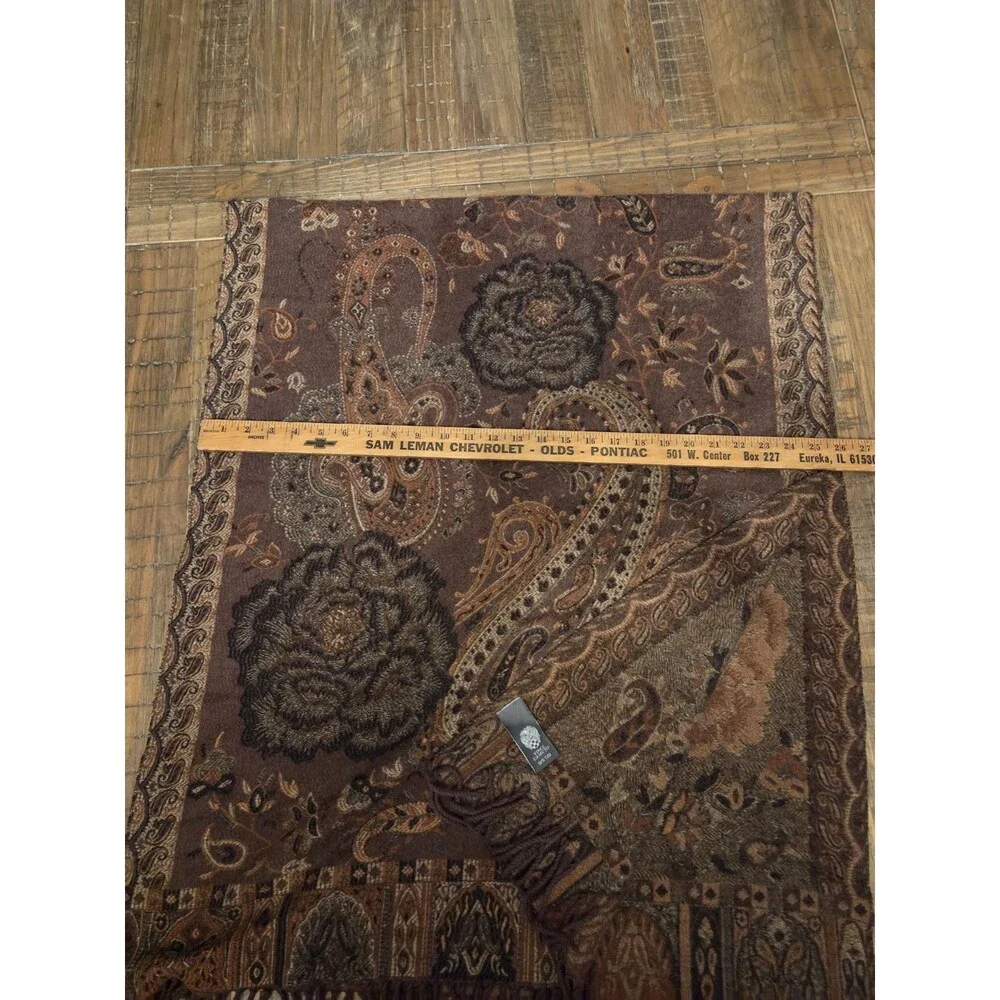 Vince Camuto Brown or Gold Paisley Scarf/Wrap/Shaw 52x64